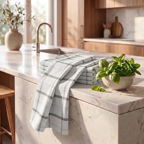 Urban Villa Kitchen Towels Cotton Dish Towels 20”x30” Tiny Checks - Image 6