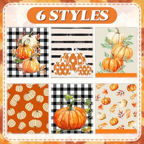 Mindsoft 36 Pcs Fall Reusable Paper Towels Rolls Washable Bulk Autumn Pumpkin - Image 4