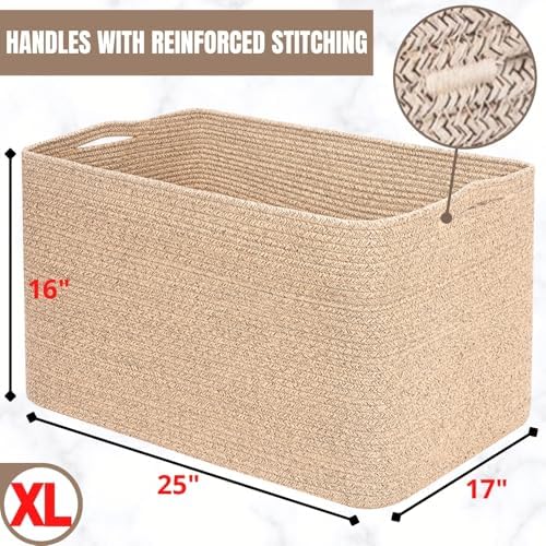 MINTWOOD Design 112L Extra Large Blanket Basket Holder Living Room, Dog Toy - Image 7