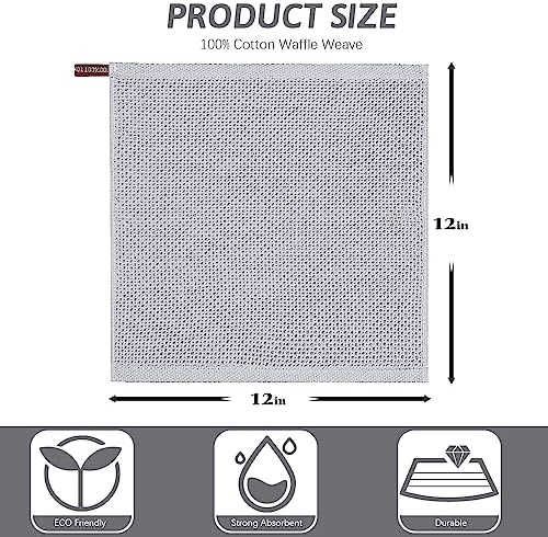 Nialnant 6 Pack Dish Rags, 100% Cotton, 12x12 Inch - Image 2