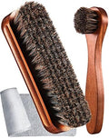 Youngjoy 3 Pieces Horsehair Shine Shoes Brush kit Polish Dauber Applicators by Unknown