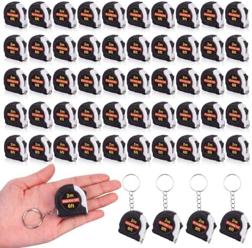 Kanayu 50 Pcs Mini Tape Measure Keychains 6 ft Small Retractable Measuring Tape by Kanayu