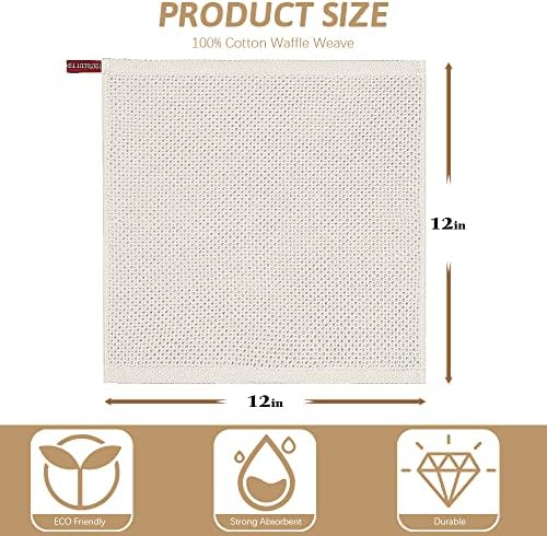 Niallant 12 Pack Cotton Kitchen Towels, Soft & Absorbent Dish Rags, 12x12 Inch - Image 2