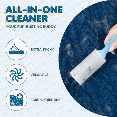 SunGrow Pet Lint Rollers for Dogs and Cats, Extra Sticky Adhesive, 2 Portable - Image 3