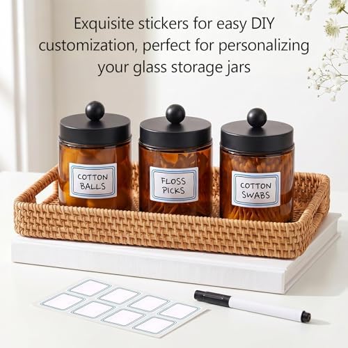 Accguan 6Pack Amber Apothecary Jars Bathroom Vanity Storage Organizer Set - Image 4