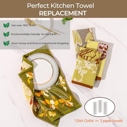 Set of 4 Cotton Floral Kitchen Towels - Image 6