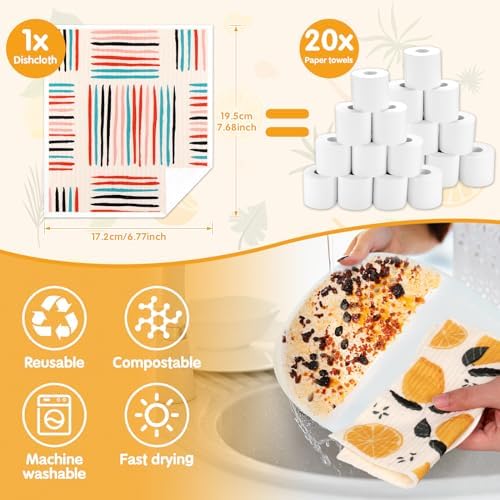 Lucomb 10 Pack Swedish Dishcloths Washable, Reusable Swedish Cloths - Image 4