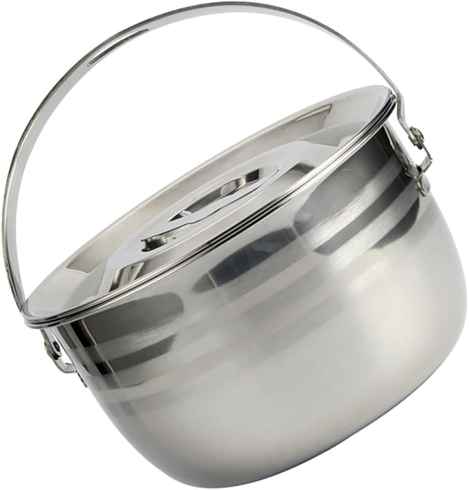 PRETYZOOM Camping Griddle Camping Pot Jacketed Kettle Thicken Child Stainless Steel Thicken Stew Pot Camp Cooking Stainless Steel Cookware