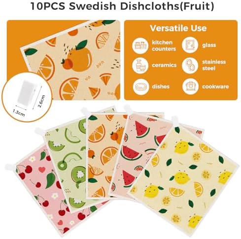 wlich 10 Pack Swedish Dishcloths, Reusable Kitchen Towels - Image 4