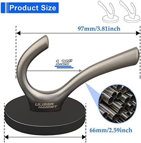 ULIBERMAGNET Strong Magnetic Double Hooks, 2 Pack Heavy Duty Sturdy Coat - Image 3