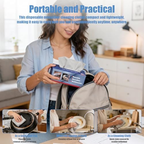 Reusable Microfiber Cleaning Cloths, 11x11 Inches, Lint Free, Highly Absorbent - Image 6