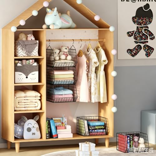 X-cosrack 4 Tier Hanging Closet Organizer Foldable Hanging Storage Basket - Image 4