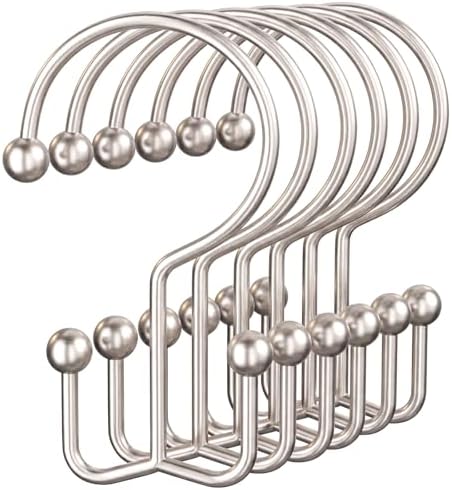 OEH 24 Pcs Shower Curtain Hooks, Metal Shower Curtain Rings, Decorative Shower by OEH