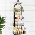 ODesign 4 Tier Adjustable Shower Organizer Hanging Over Showerhead Black by ODesign