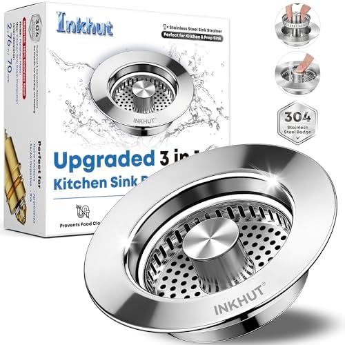Upgraded 3 in 1 Kitchen Sink Drain Strainer by INKHUT
