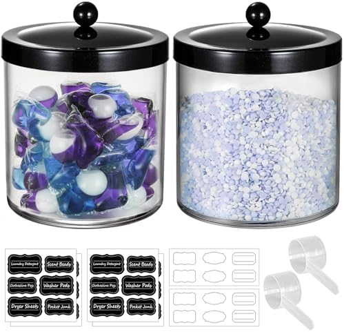 50Oz Laundry Pods Container Clear Container w/Stainless Steel Lid by Amolliar