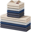 Homaxy 12 Pack 100% Cotton Kitchen Towels and Dishcloths Set by Homaxy