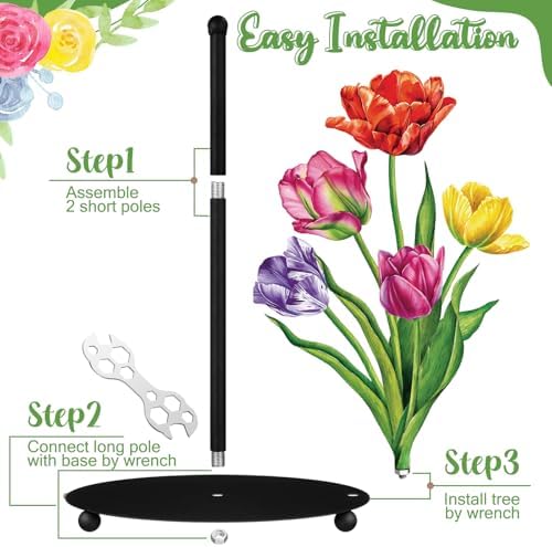 MorningRo Flower Paper Towel Holder Countertop Tulip Kitchen Decor and - Image 2