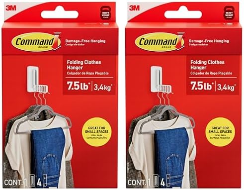 Command Folding Clothes Hanger, Holds up to 5 Hangers 7.5 lb, 1.5lbs per Rung by Unknown