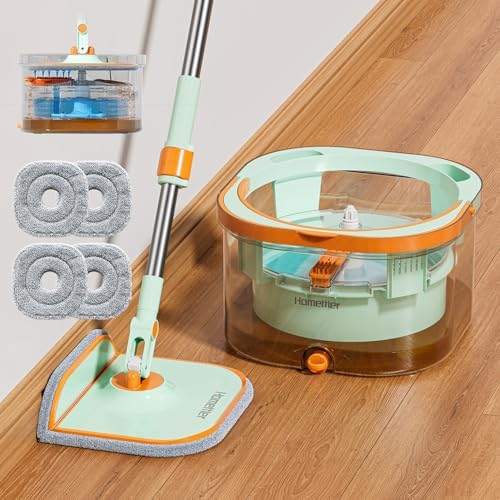 HoMettler Transparent Mop and Bucket Set | Spin Mop by Homettler