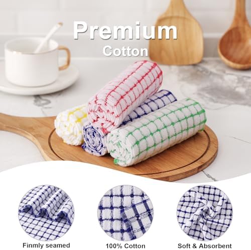 Kitinjoy Cotton 12 Pack Terry Kitchen Dish Cloths, Mixed Color - Image 2
