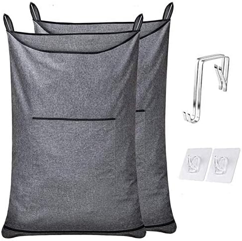 2Pcs XL Hanging Hamper, Over the Door Hamper Bag - Image 3
