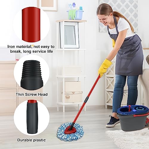 2 Pack Spin Mop Replacement Head, 1 Base, 4-Section Sturdy Iron Mop Handles - Image 5