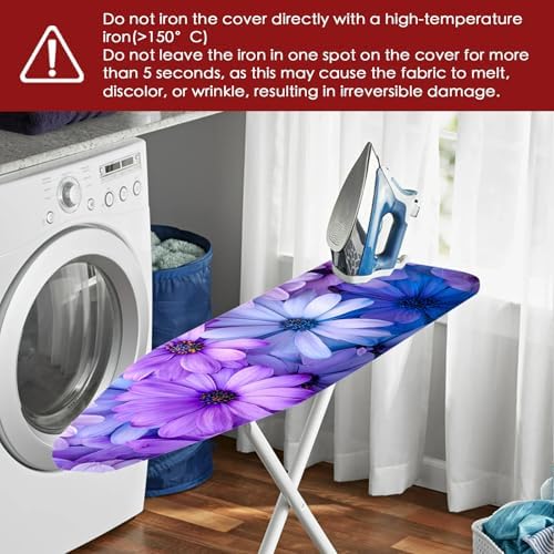 Nuxovilar Purple Blue Floral Ironing Board Cover 15x54 Polyester - Image 6