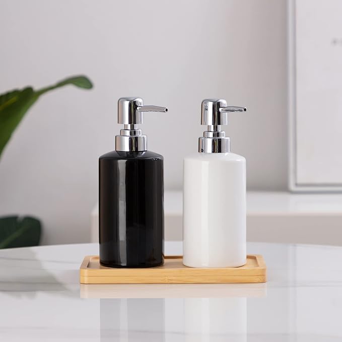 FE Soap Dispenser, 300ml/10oz Ceramic Liquid Soap Pump Dispenser, Refillable - Image 7