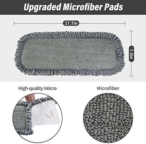 16.5" Microfiber Mop Pads Refills, 3 Pack Reusable Replacement Heads - Image 2