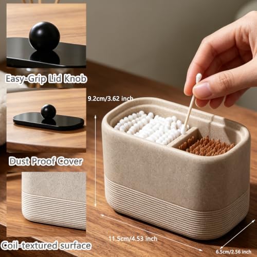 Double compartment resin cotton swab holder - Image 2