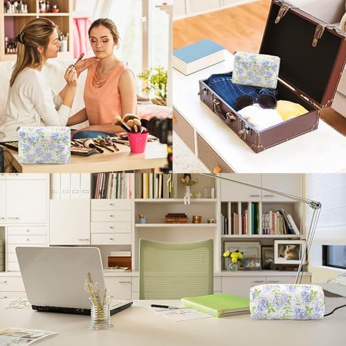 Quilted Cotton Cosmetic Bag 2Pcs Coquette Makeup Bag Travel Makeup Bag - Image 4