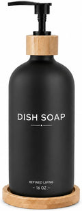 Dish Soap Dispenser, 16OZ Glass Kitchen Soap Dispenser by INFF