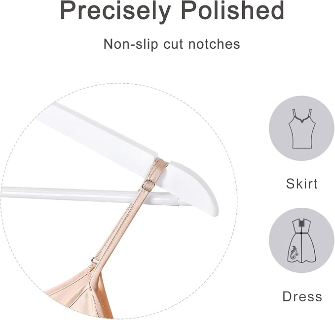 TOPIA HANGER Wooden Coat Hangers 30 Pack, 360° Swivel Hook and Shoulder Notches - Image 4