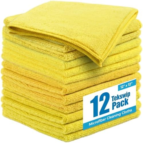 Microfiber Cleaning Cloth 12 Pack by Tekswip
