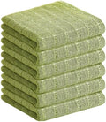 Homaxy 100% Cotton Terry Kitchen Towels, 6 Pack, Olive Green by Homaxy
