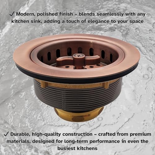 Westbrass A213-11 3-1/2" Wing Nut Twist Style Large Kitchen Sink Basket Strainer - Image 6