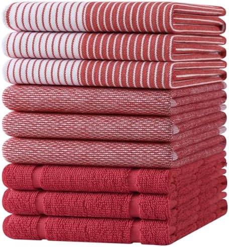 Homaxy 9 Pack Cotton Terry Premium Kitchen Towels, 18 x 28 in by Homaxy
