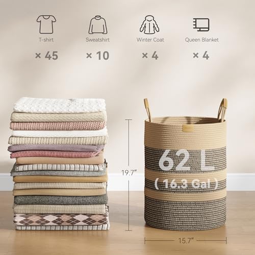 Nunsino 62L Striped Laundry Hamper - Image 4