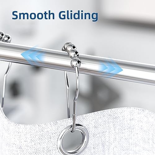 Titanker Shower Curtain Hooks Rings, Rust-Resistant Metal Shower Curtain Hooks - Image 6