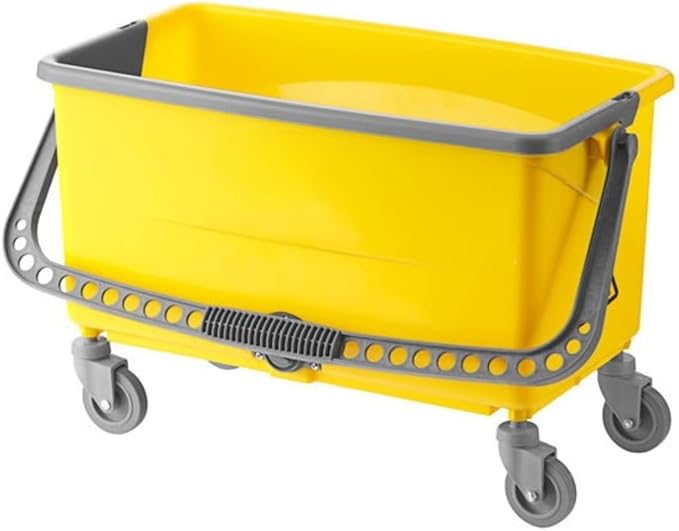 Commercial Microfiber Mop Bucket with Wringer, 44 Qt, Yellow, No-Touch Design, 4 Casters