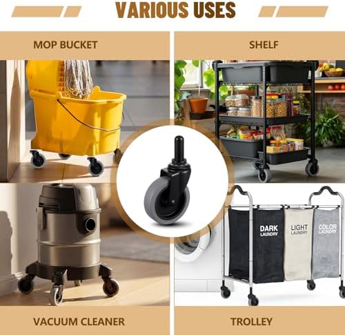 Aurelema 4 Pcs 3" Mop Bucket Casters Replacement, 3 Inch Swivel Stem Caster - Image 4