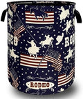 Western Cowboy Laundry Basket Oxford Cloth Foldable Hamper 18.9x16.5 Inch by Unknown