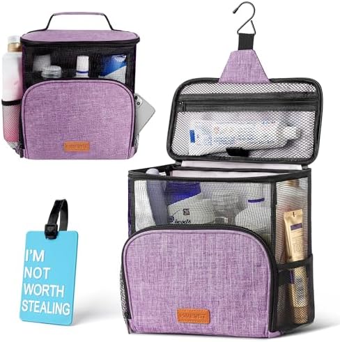 Hanging Toiletry Bag, Shower Caddy Tote Bag, Bath Organizer by HiVERST