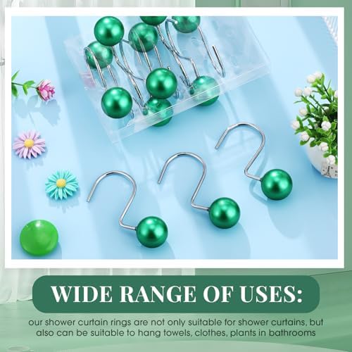 Threehoney 12 Pcs Cute Shower Curtain Hooks Shower Curtain Ring - Image 6