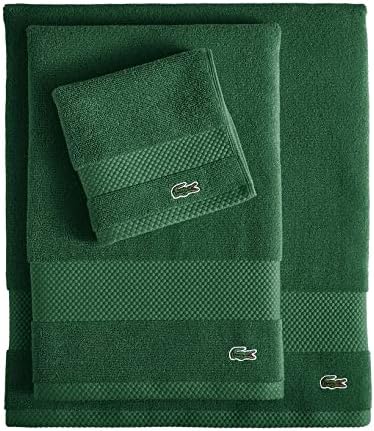 LacosteHeritage 100% Supima CottonHandTowel, CrocGreen HighlyAbsorbent & - Image 2