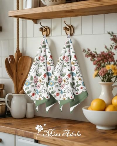 Miss Adola 2pcs Cotton Waffle Kitchen Towels, Vibrant Botanical - Image 5