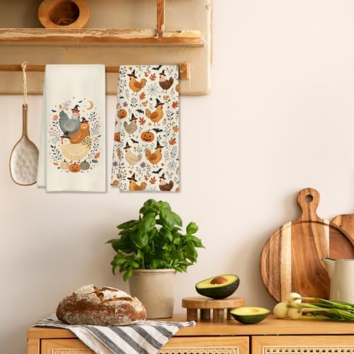 Halloween Farmhouse Chicken Kitchen Towels 16x24 Inch Set of 2 - Image 4