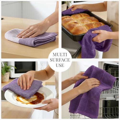 Homaxy 6 Pack Cotton Terry Premium Kitchen Towels, 18 x 28 in - Image 4