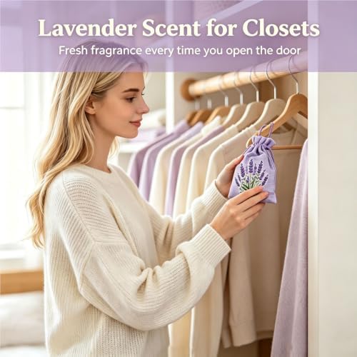 Lavender Sachets 12 Pack, Hanging Closet Freshener, Potpourri Powder - Image 2